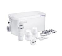 Aquamatix Bomba de Ducha 250W, Triturador Sanitario Compacto, Bomba de Desagüe 8m de Altura Vertical, 100L/min para Duchas y Lavabos, 2 Entradas