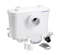 Aquamatix Trituradora Sanitaria 400W Bomba de Elevación sanitaria 100 l/min, distancia de bombeo vertical de 6,5 m con 3 entradas para inodoro, fregadero y bañera con filtro de carbón