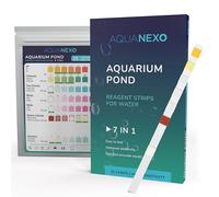 AQUANEXO 25x o 100x Test de Agua para Acuario 7 en 1, Tiras Reactivas para Acuarios, Accesorios Acuario, Análisis de Agua para Peces y Estanques, pH, Alcalinidad, Cloro, Amonio (25)