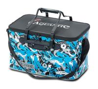 Aquantic Bolsa impermeable EVA, tamaño M: 44 x 26 x 26 cm, tamaño grande: 50 x 30 x 30 cm, bolsa para barco, funda rígida de EVA, bolsa de pesca, azul, Größe M, Bolsa de pesca EVA