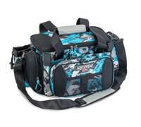 Aquantic Master Case New - Bolsa para cebo (incluye 4 cajas de cebo, bolsa de señuelos artificiales), azul, 39cm x 25cm x 20cm, Bolsa de señuelos artificiales