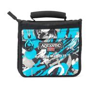 Aquantic Sea Rig Wallet II - Bolsa de pesca con 10 bolsillos transparentes, 20 compartimentos, 4 bolsillos de malla, asa acolchada, 20 x 22 x 3 cm, bolsillo delantero, bolsa de cebo, bolsa de