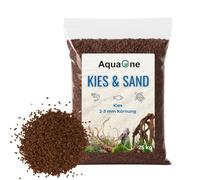 AquaOne Grava para acuario, 25 kg, fondo marrón, 2 - 3 mm, grava para acuario, calidad premium, grava de cuarzo, grano redondeado, grava para acuario, decoración, decoración