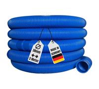 AquaOne Manguera de piscina de 38 mm, azul, 3 metros, 1 1/2 pulgadas, manguera de piscina de alta calidad, para jardín y piscina, manguera solar, manguera de aspiración, manguera de bomba flexible