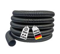 AquaOne - Manguera en espiral para estanque (38 mm, 1 1/2", 15 m, PVC), color negro