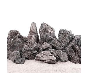 AquaOne Piedras para acuario, mini paisaje, piedras naturales Seiryu 10 kg, 500-900 g por piedra, piedra Aquascaping para tanque, rocas, decoración, pagoda, pared trasera, decoración acuánica gris