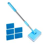 AquaPane Rod - Extendable Crystal Scraper System, Double Density Cleaning Pad Kit, BioFilm Removal Aquarium Tool, Clear Wall Maintenance Stick Set, Smooth Tank Visibility Restore Device | Home