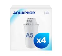 Aquaphor Cartucho de filtro A5 Pack de 4 - Reduce cal, cloro y otras sustancias indeseadas del agua potable - Compatible con Aquaphor Provence, Prestige, Smile - Alta capacidad de filtración (350l)