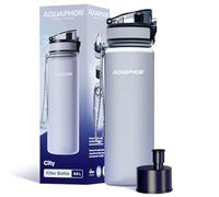 AQUAPHOR City Bottle 500ml gris I botella filtrante para llevar I filtro con carbono activo I filtra cloro y contaminaciones I hecho de tritan libre de BPA I para un mejor sabor y olor del agua