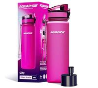 AQUAPHOR City Bottle 500ml rosa I botella filtrante para llevar I filtro con carbono activo I filtra cloro y contaminaciones I hecho de tritan libre de BPA I para un mejor sabor y olor del agua