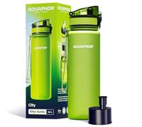 AQUAPHOR City Bottle 500ml verde I botella filtrante para llevar I filtro con carbono activo I filtra cloro y contaminaciones I hecho de tritan libre de BPA I para un mejor sabor y olor del agua