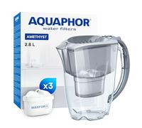 AQUAPHOR Jarra Filtradora de Agua Amethyst con (3) Filtro MAXFOR+ 200L - 2.8L - Gris