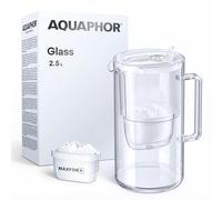 AQUAPHOR Jarra Filtradora de Agua Vidrio Blanco 2.5L con 1 Filtro MAXFOR+