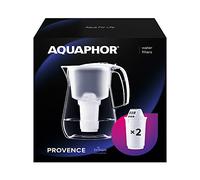 AQUAPHOR Provence - Filtro de agua blanco con 2 filtros A5, jarra para 4,2 l, gran filtro de agua con aspecto de cristal, reduce la cal y el cloro, filtro de agua de mesa, elegante recipiente,