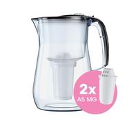 Aquaphor Provence Juego Jarra Filtro con 2x A5 Mg. Filtro Agua, BPA Libre, Negro