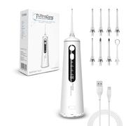 Aquapik Irrigador Bucal Portatil, Irrigador Dental Inalámbrico Profesional 8 Boquillas 4 Modos, IPX8 Impermeable 300ML USB-C Recargable Para Limpieza Dientes, Para el Hogar y los Viajes