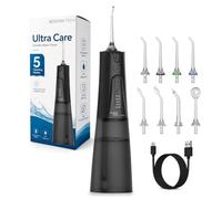 Aquapik UltraCare Irrigador Bucal Inalámbrico, Irrigador Dental Portátil USB-C, 8 Boquillas, Depósito 300 ml, IPX7, Limpieza Interdental para Ortodoncia, Implantes y Viajes