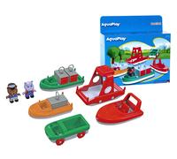 AquaPlay 8700000272 BoatSet-Accessories Waterways or for The Bath, 4 Boats, 1 Am