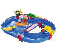AquaPlay - 8700001501- Circuito de Juego acuático Start Set 21 Piezas - con Barco portacontenedores, vehículo Anfibio y Figura