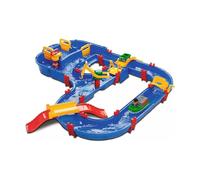 AquaPlay 8700001528 Megabridge Waterway - Mesa de Juego de Agua Colorida con Sistema de Canal de Trabajo, grúa elevadora, Puentes, Barco y Juguete de Coche, Adecuada para niños a Partir de 3 años