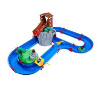 AquaPlay- Adventure Land, Circuito de Juego Acuático con Montaña y Embalse, 57 Piezas Incluyendo 2 Figuras y 2 Lanchas, A Partir de 3 Años