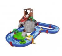 AquaPlay- Adventure Land, Circuito de Juego Acuático con Montaña y Embalse, 57 Piezas Incluyendo 2 Figuras y 2 Lanchas, A Partir de 3 Años