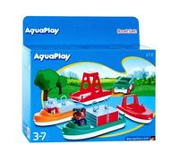 AquaPlay Big Spielwarenfabrik BoatSet - Accesorios para vías acuáticas bañera, 4 Barcos, 1 Amphi-Lorry y Bo y Wilma, para niños a Partir de 3 años