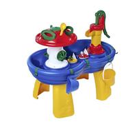 AquaPlay Mesa de Agua - Gran Juego de Agua para Exteriores (100 x 58 x 90 cm) para niños a Partir de 3 años, Juguete de Agua con Bomba de Mano, conexión de Manguera, función de pulverización y