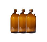 AQUAPURELIFE Pack 3 o 5 Botellas Cristal Ámbar | Tapón Dosificador | Especial para cosmetica +Farmacia+Liquidos (500ml, pack3)