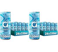Aquarade original sabor limón, bebida refrescante con sales minerales cero calorías y cero azúcares, pack de 24 latas de 330 ml, 7.92 litros en total (Paquete de 2)