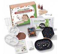 AquaResin Terrazzo Kit (Negro Lava) Kit Completo con Yeso Cerámico Made in Italy con Moldes de Silicona para Yeso y Accesorios, Polvo Cerámico para DIY y para Crear Superficies Terrazzo