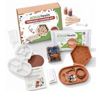 AquaResin Terrazzo Kit (Terracota Roma) Kit Completo con Yeso Cerámico Made in Italy con Moldes de Silicona para Yeso y Accesorios Polvo de Cerámica para DIY y para Crear Superficies Terrazzo