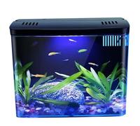Aquario pequeño, Tanque de Pescado de 1.3 galones Tanque de Acuario pequeño con Filtro de 3 Capas ＆ Luz LED, Escritorio autodirigiendo la decoración del hogar de Pescado para Betta, camarones, pez do