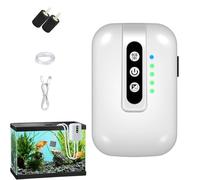 Aquarium Air Pump, USB Rechargeable Aerator, Silent Oxygen Circulation, Energy Efficient Design with Fish Tank Accessory for Saltwater, Freshwater, Garden, Betta, Shrimp, Live Bait, White