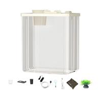 Aquarium-Aquarium, Acryl-Aquarium - Betta Aquarium mit Luftpumpe und Atmosphärenlicht - Moderner kompakter Tank mit künstlichen für Kleine Fische, Schnecken