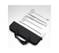 Aquarium Aquascaping Tool, Long Tweezers Scissors Spatula, 5 in 1 Stainless Steel Aquatic Plants Set with Case