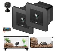 Aquarium Camera, Terrarium WiFi Pet Cameras, 140° Wide-Angle View, Anti-Glare Macro Lens for Clear Monitoring, Night Vision & Two-Way Audio for Fish Tank Reptile, with 128 G Card (2 Pcs)