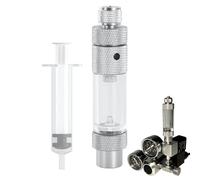 Aquarium CO2 Bubble Counter, Single Head Regulator with Non-Return Valve, Aluminum Alloy and Acrylic Easy Refill System for Planted Tanks, Accurate CO2 Control, 8.2x2cm