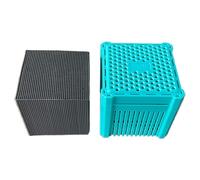 Aquarium Cube Filter, Charcoal Filtration Block, 11.2x11.2cm/4.41x4.41 Inches Fish Tank Deodorizer, Odor Absorber Sponge, Reusable Cleaning Accessory for Freshwater Saltwater Tanks