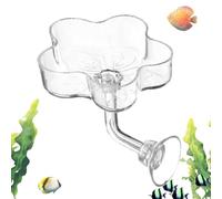 Aquarium Feeder - Suction Cup Flower Shaped Tray for Fish Tank | Clear Glass Feeding Dish, Floating Food Station for Betta Tetra Shrimp Turtle Saltwater Freshwater Home