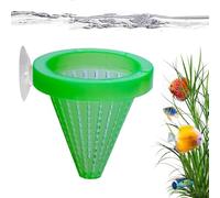 Aquarium Feeding Dish 7x7cm, ABS Suction Cup Red Worm Bowl for Fish Tank, Tabletop or Home Aquarium, White and Green, Living Room, Bedroom, Foyer, Landscaping