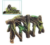 Aquarium Fish Cave, Tree Root Decor Ornament, 7.28x3.94x4.33 Inches Artificial Resin Sanctuary with Natural Design, Tank Shelter Decoration with Realistic Texture, Fish Habitat Cave for Aquarium Use
