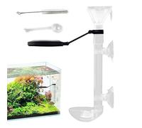 Aquarium Fish Feeder, Telescopic Feeding Pipe, Suction Cup Directional Dispenser, Clear Pet Build for Controlled Release, Ideal for Shrimp Pond Turtle Vacation, 6.-16.14 Inches