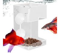 Aquarium Fish Feeder, Tube Food Dispenser with Suction Cup, Clear Holder for Shrimp Feeding (2.36x2.36x3.94 inches), Prevents Food Scattering, Needed Tank Accessory