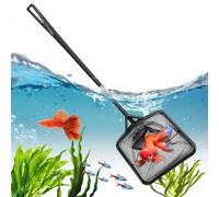 Aquarium Fish Net, Portable Fish Tank Skimming & Cleaning Nets, Multifunctional Fine Mesh with Comfortable Non-Slip Handle, Ideal for Catching Debris, Removing Waste, or Transferring Fishes