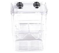 Aquarium Fish Tank Hatchery Incubator Caja de reproducción, Caja de criador para Peces 2 de Aislamiento de Compartimento para Acuario con Taza de succión y Puerto de alimentación Transparente