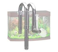 Aquarium Inflow Pipe, Outflow Skimmer Tube, Adjustable Stainless Steel Accessory, High-Strength Build, Fish Tank Oil Remover for Professional Aqua Scaping, 9.45x3.74x1.97 Inches