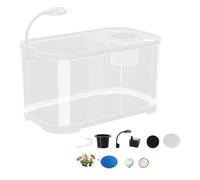 Aquarium Kit Starter - Fish Tank | Tazón De Peces, Decoración | Tanques De Tamaño Mediano De Montaje En La Pared con Filtración Y LED, Acuarios Compactos para Niños Descripción De La Oficina del