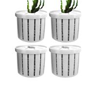 Aquarium Plant Holder 4 Pieces Hydroponic Fish Tank Planter Small Stable Planting Basket for Desk Decorations Wall Window Pond Garden Corner Shelf, Indoor Aquatic Decor