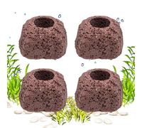 Aquarium Plant Holder - 4 Pieces Porous, Aquatic Water Plant Fixed Rings, Freshwater Saltwater Pool Pond Aquatic Cultivation Landscape Decorations, Ceramic Weight Anchors, Tan | For Freshwater